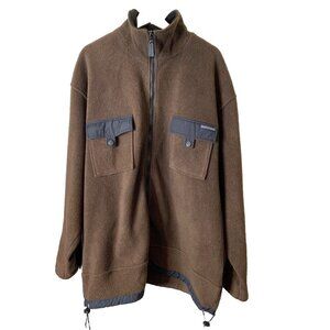 Vintage 80s OCEAN PACIFIC BROWN FLEECE WINDBREAKER JACKET OP POCKETS Men's XL